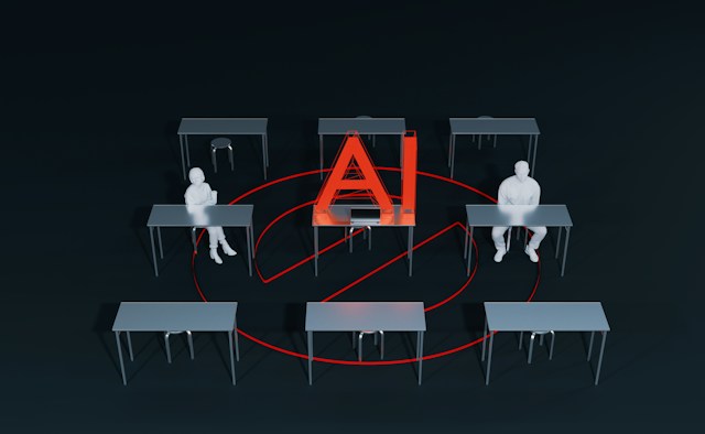 Illustration de l'intelligence artificielle au centre d'un groupe